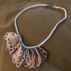 Anthropologie Leather and Rope Necklace